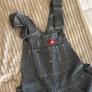100% cotton Dickies Black & White Striped Overalls 30X30